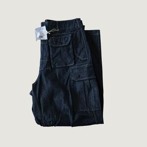 Engineered Garments FU Over Pant Mens Indigo Denim Cargo Wide Leg Y2K Large